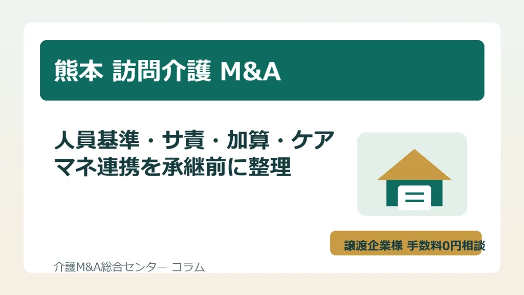 熊本の訪問介護M&Aで人員基準とケアマネ連携を確認するイメージ