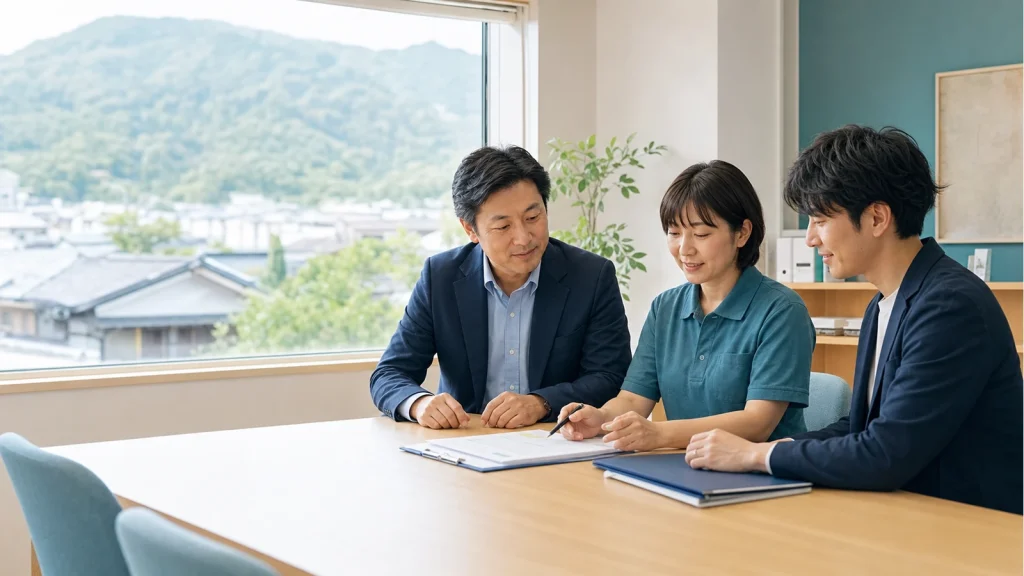 福島の障がい福祉M&Aで事業承継の打ち合わせをするイメージ
