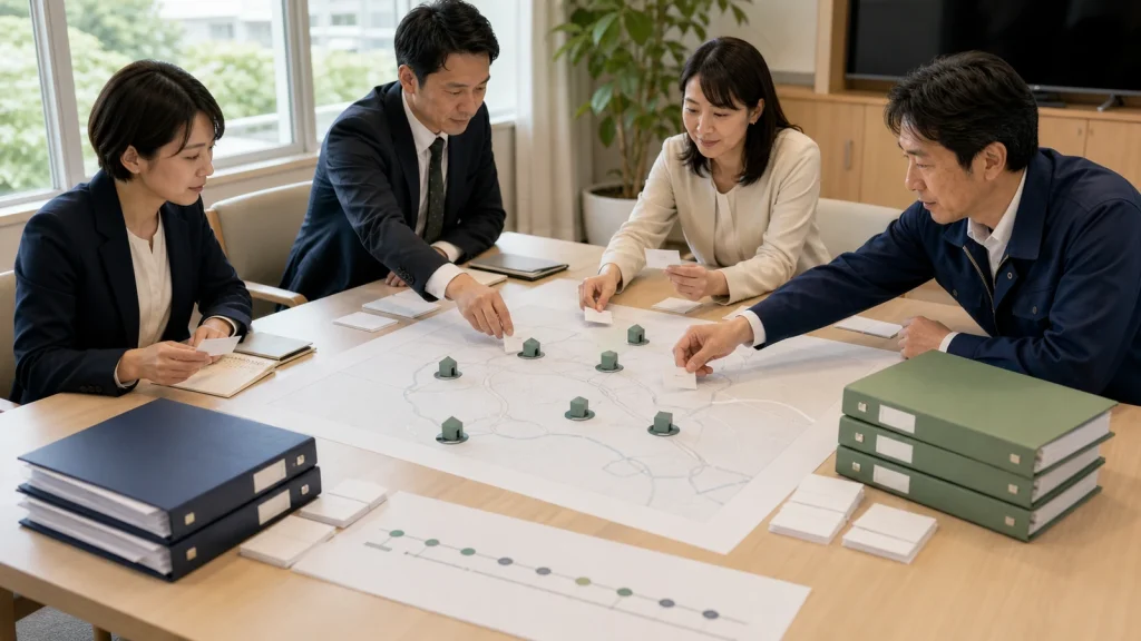 介護事業カーブアウトM&A事例で承継範囲と二段階取引を確認する介護施設の担当者
