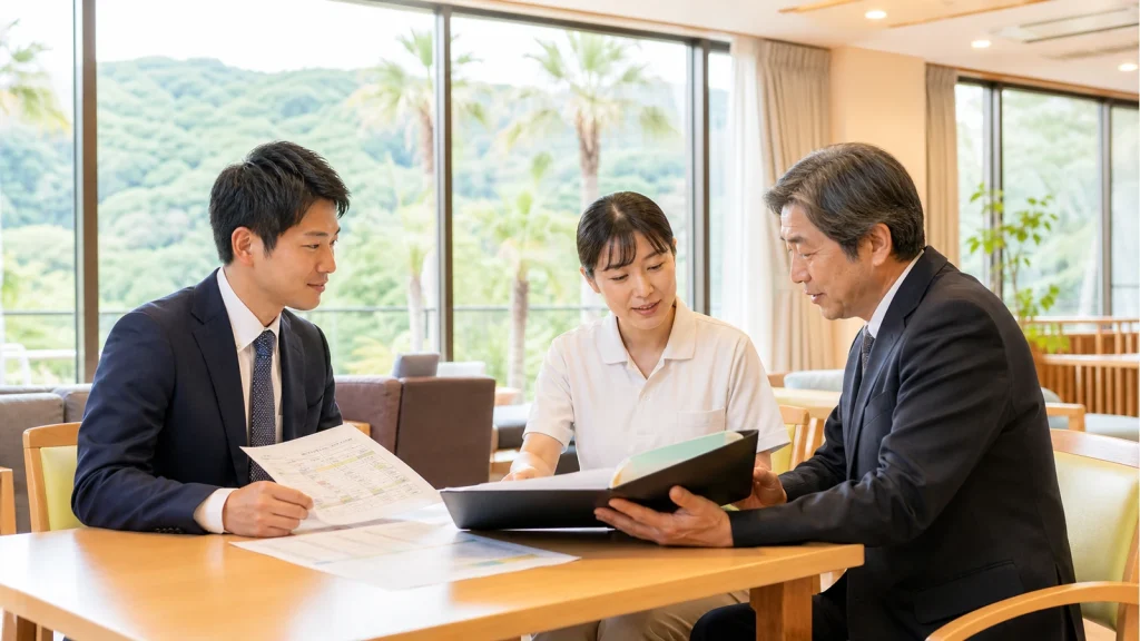 宮崎のデイサービスM&Aで人員配置と事業承継を確認する関係者